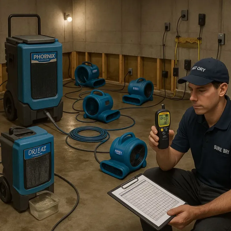 Structural Drying and Dehumidification process in Cross Plains, TN